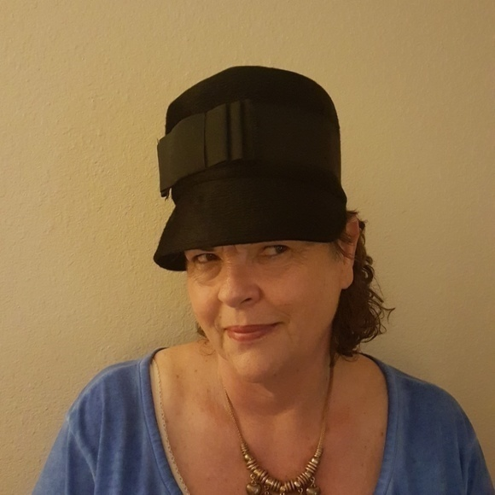 VTG BLACK VERA WHISTLER‎ BUCKET CLOCHE HAT MADE IN ITALY
